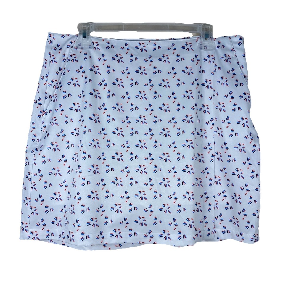 Lady Hagen White Golf Skort with Red & Blue Accent Print